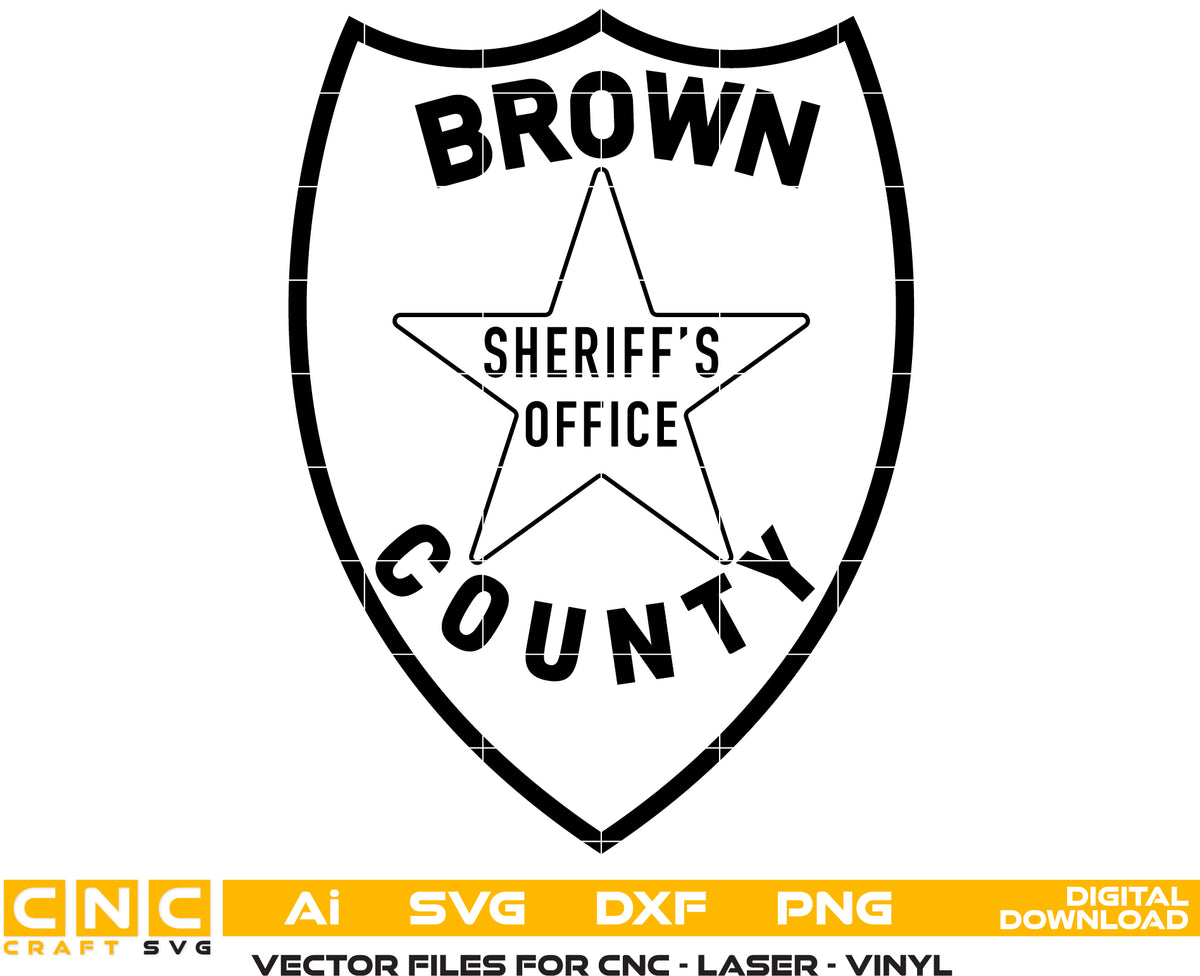 Brown County Sheriff Patch SVG Illinois Law Enforcement Vector