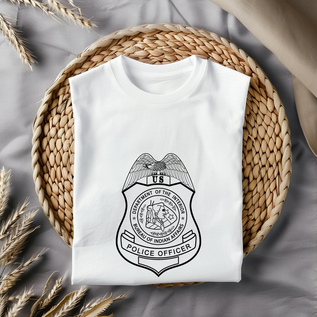 Bureau of Indian Affairs Police Officer Badge SVG, BIA Police Badge Vector, U.S. Department of the Interior Police Badge SVG, Indian Affairs Police Badge, Federal Police Badge Vector, Badge Engraving File