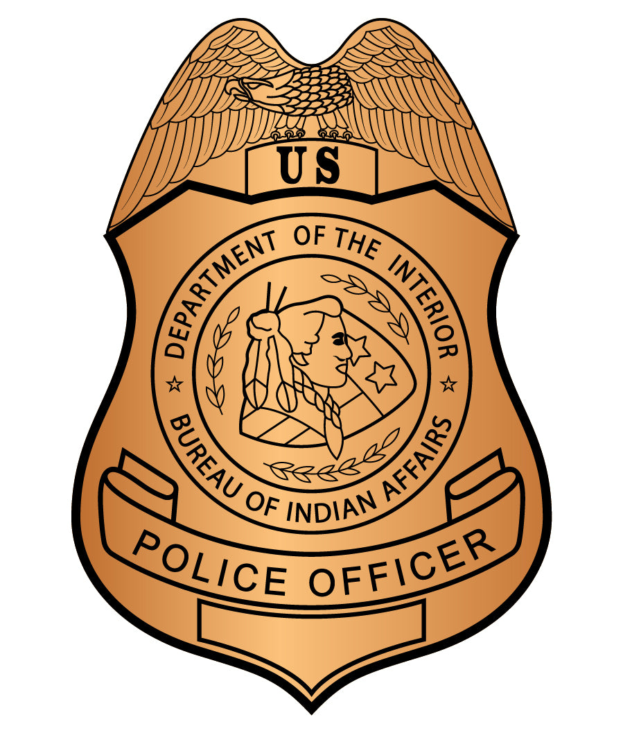 Bureau of Indian Affairs Police Officer Badge SVG, BIA Police Badge Vector, U.S. Department of the Interior Police Badge SVG, Indian Affairs Police Badge, Federal Police Badge Vector, Badge Engraving File