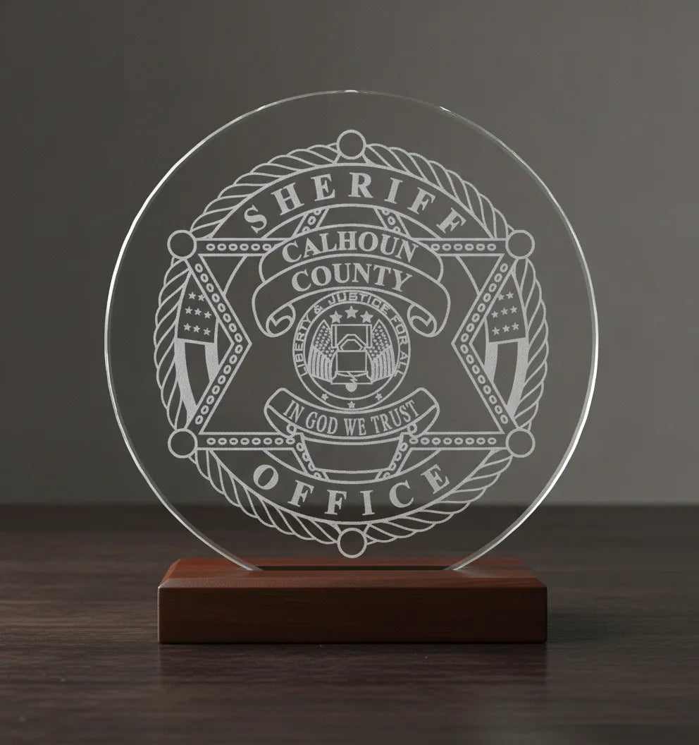 Calhoun County FL Sheriff Office Badge SVG

Florida Law Enforcement Star Vector

Liberty Bell Seal Engraving File

Twisted Rope Sheriff Badge CNC File

Police Star Vector for Laser Engraving