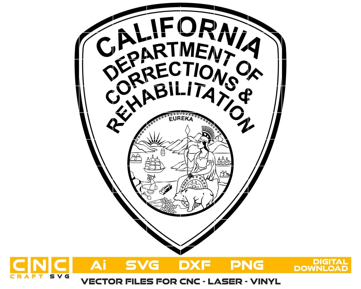California Department of Corrections & Rehabilitation Patch SVG California Law Enforcement Vector