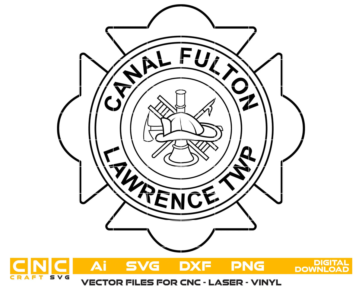 Canal Fulton Lawrence Township Fire Department Badge Ohio SVG Firefighter Vector