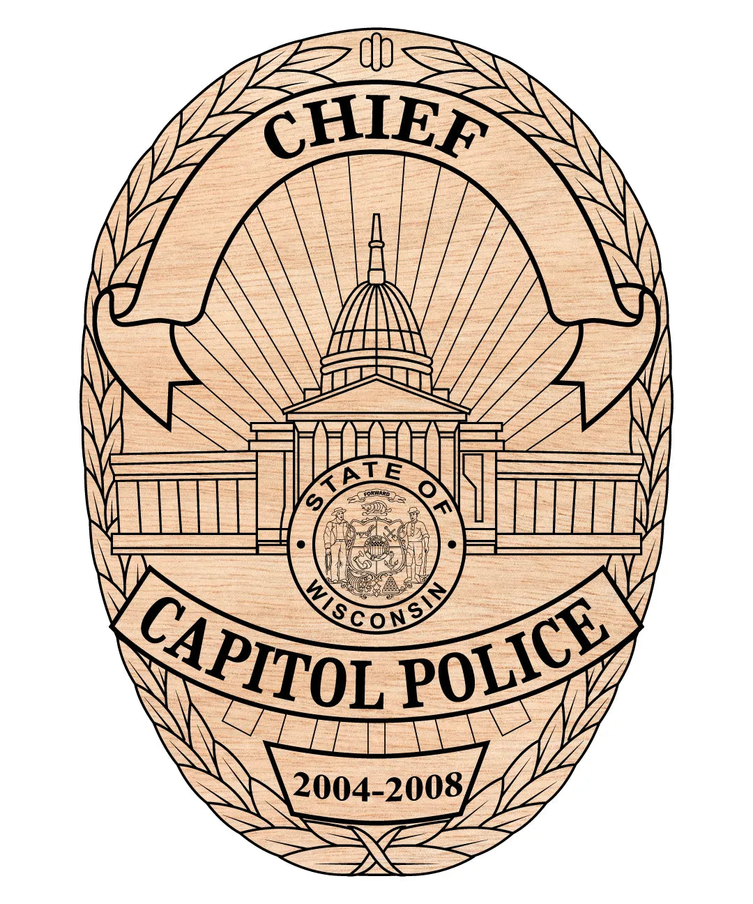 Capitol Police Chief Badge SVG Wisconsin Law Enforcement Vector
