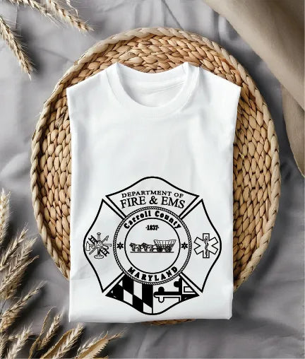 Carroll County Fire & EMS Badge Maryland SVG Firefighter Vector