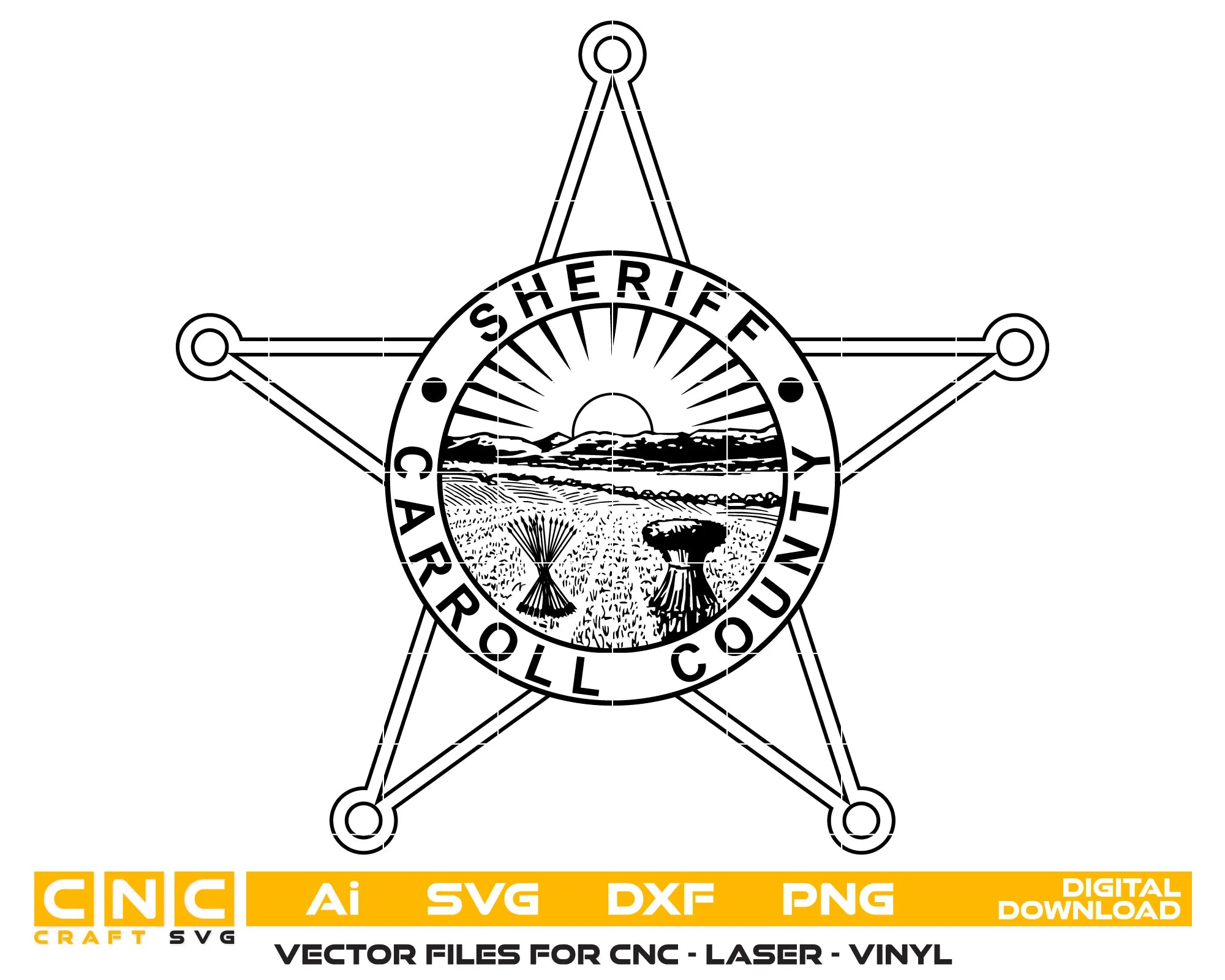 Carroll County Sheriff Office Badge SVG Law Enforcement Vector