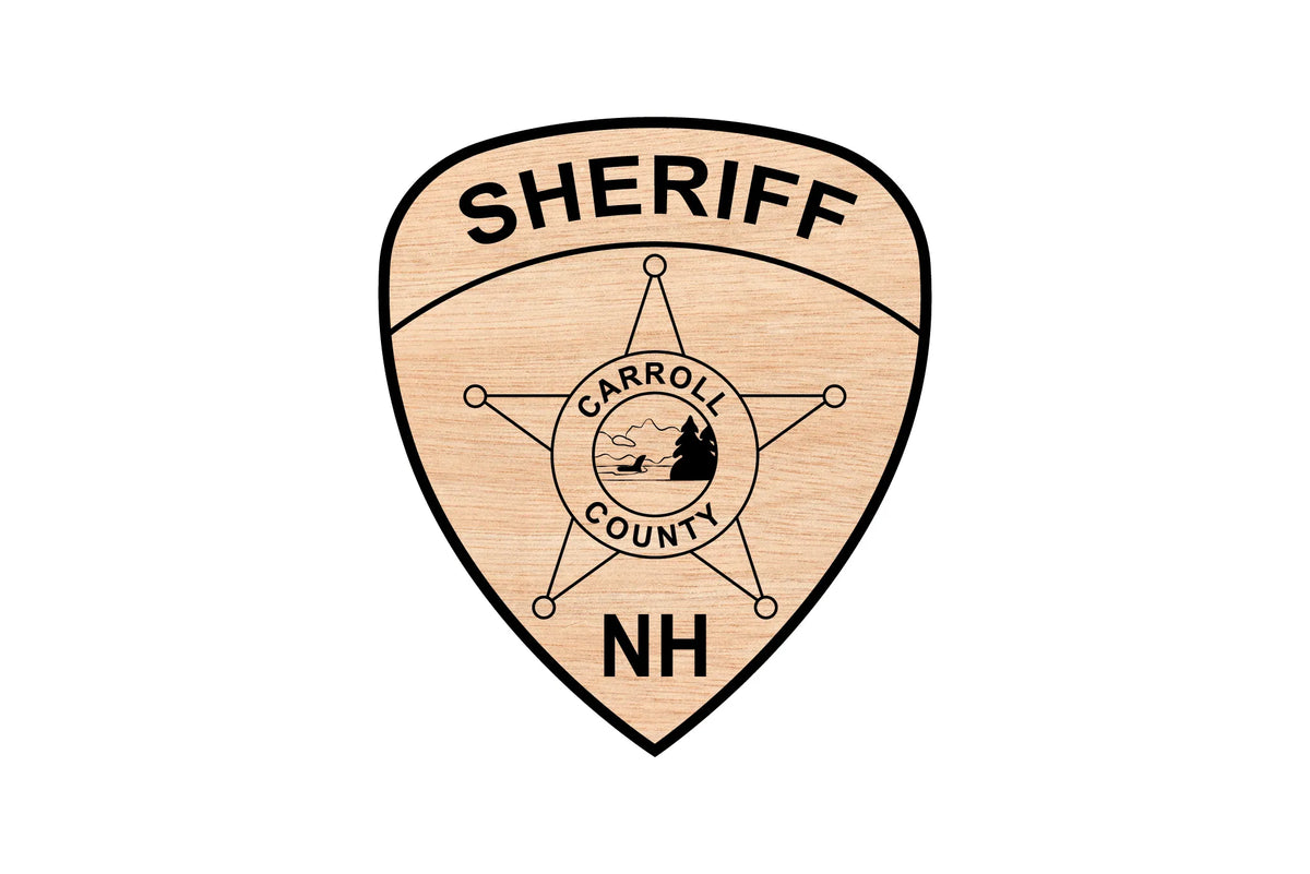 Carroll County New Hampshire Sheriff Badge SVG, Carroll County Sheriff Badge Vector, New Hampshire Sheriff Badge SVG, NH Sheriff Star Badge, Law Enforcement Badge Vector, Badge Engraving File