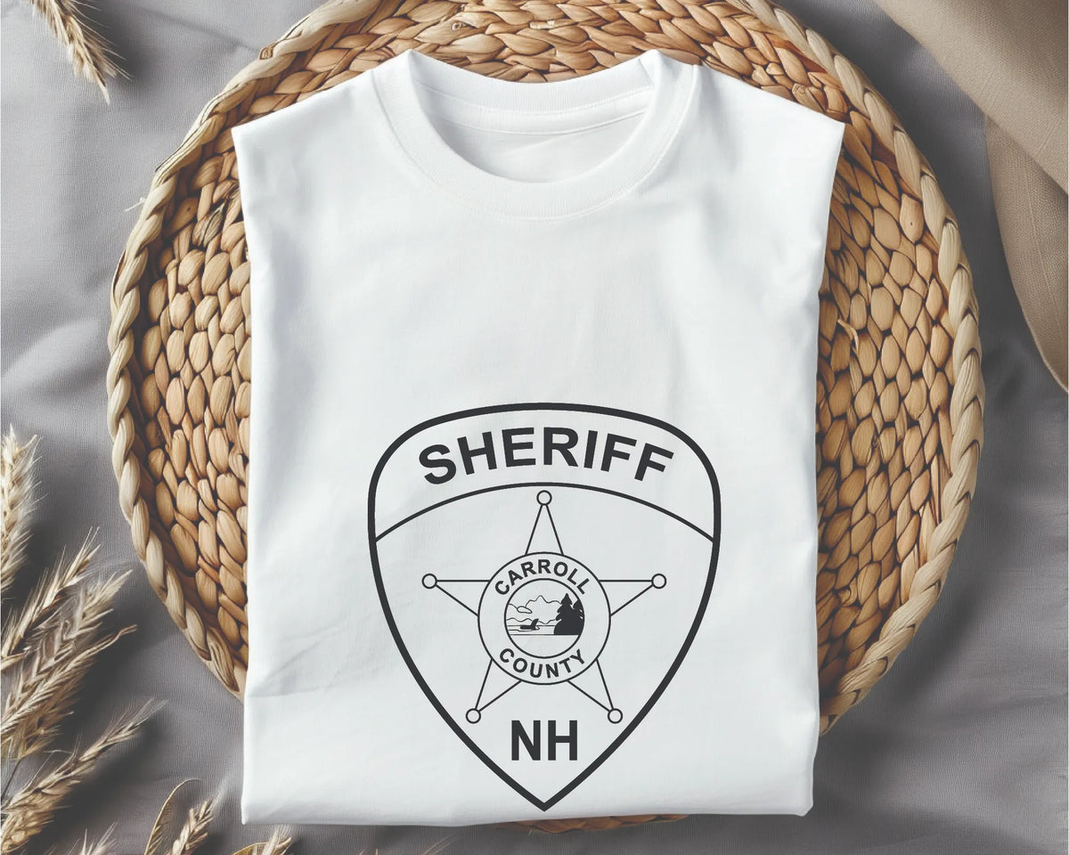 Carroll County New Hampshire Sheriff Badge SVG, Carroll County Sheriff Badge Vector, New Hampshire Sheriff Badge SVG, NH Sheriff Star Badge, Law Enforcement Badge Vector, Badge Engraving File