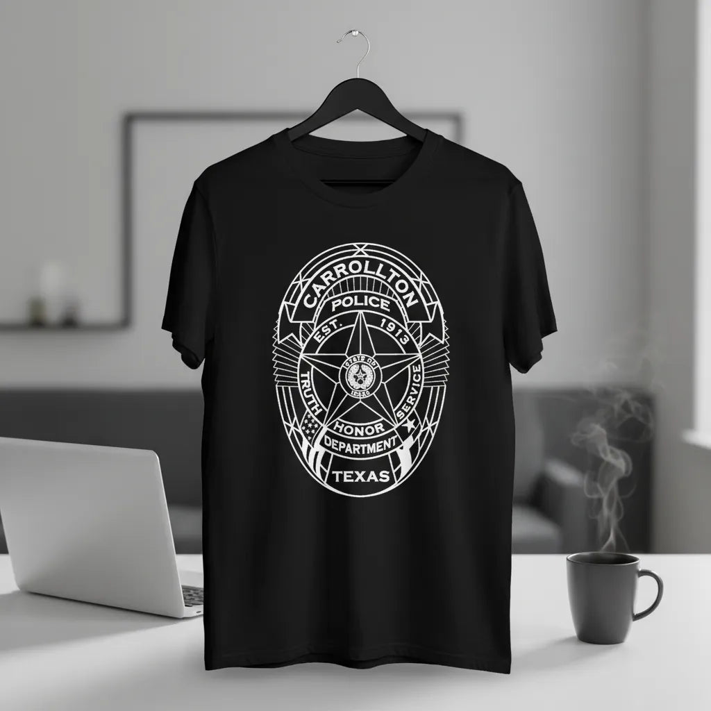 Carrollton Police Department Badge SVG

Texas Law Enforcement Vector Design

Lone Star Police Badge Engraving File

Carrollton TX Police Sign CNC File

State of Texas Seal Vector for Lasers