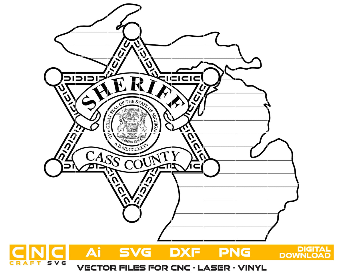 Cass County Sheriff's Office Badge Michigan SVG Law Enforcement Vector