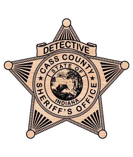 Cass County Sheriff's Office Detective Badge Indiana SVG Law Enforcement Vector