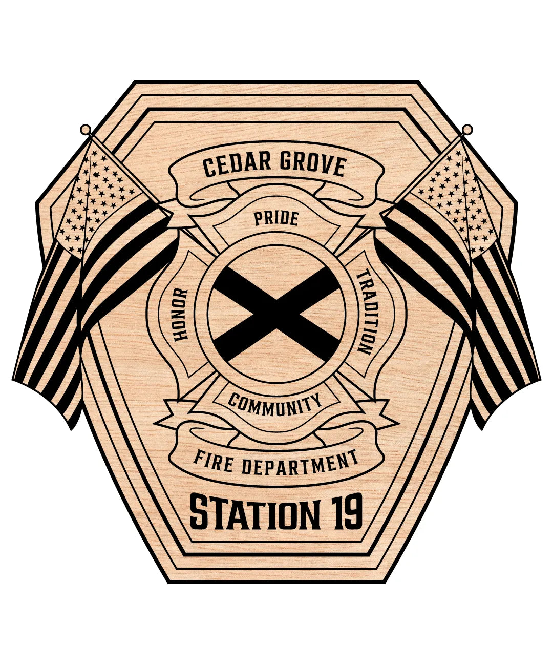 Cedar Grove Fire Department Station 19 Emblem SVG Firefighter Vector