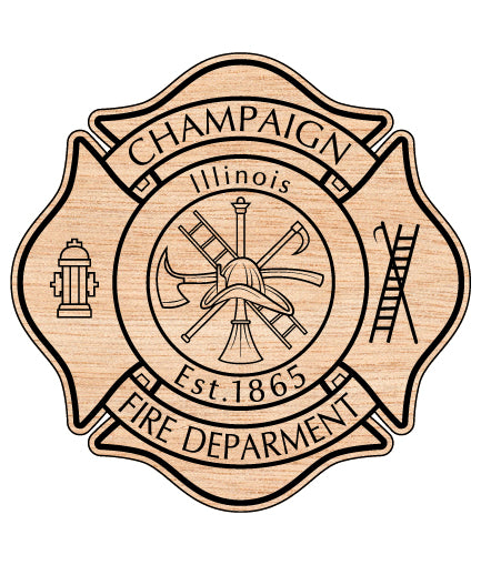 Champaign Fire Department Badge SVG Illinois Firefighter Vector