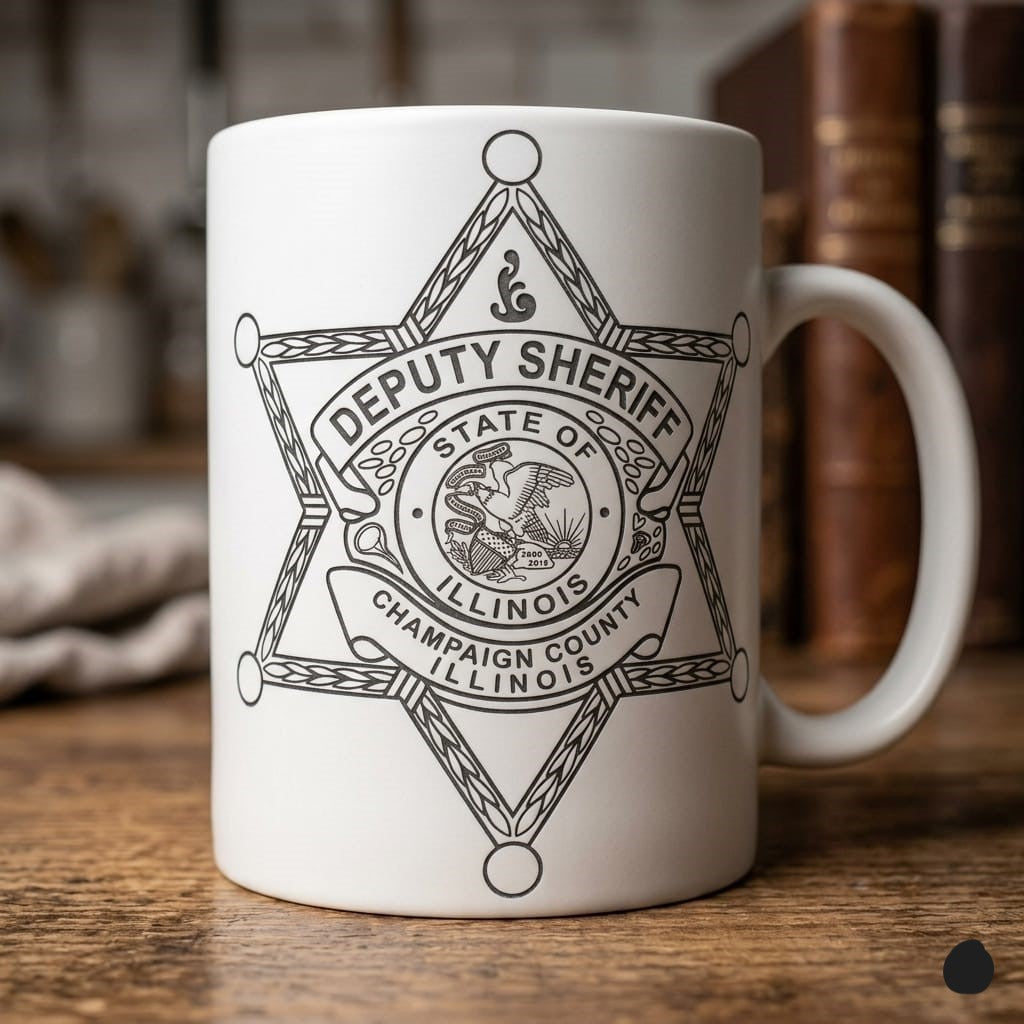 Champaign County Deputy Sheriff Badge SVG

Illinois Law Enforcement 6 Point Star Vector

State of Illinois Seal Engraving File

Deputy Sheriff Badge Sign CNC File

Star Police Shield Vector for Lasers