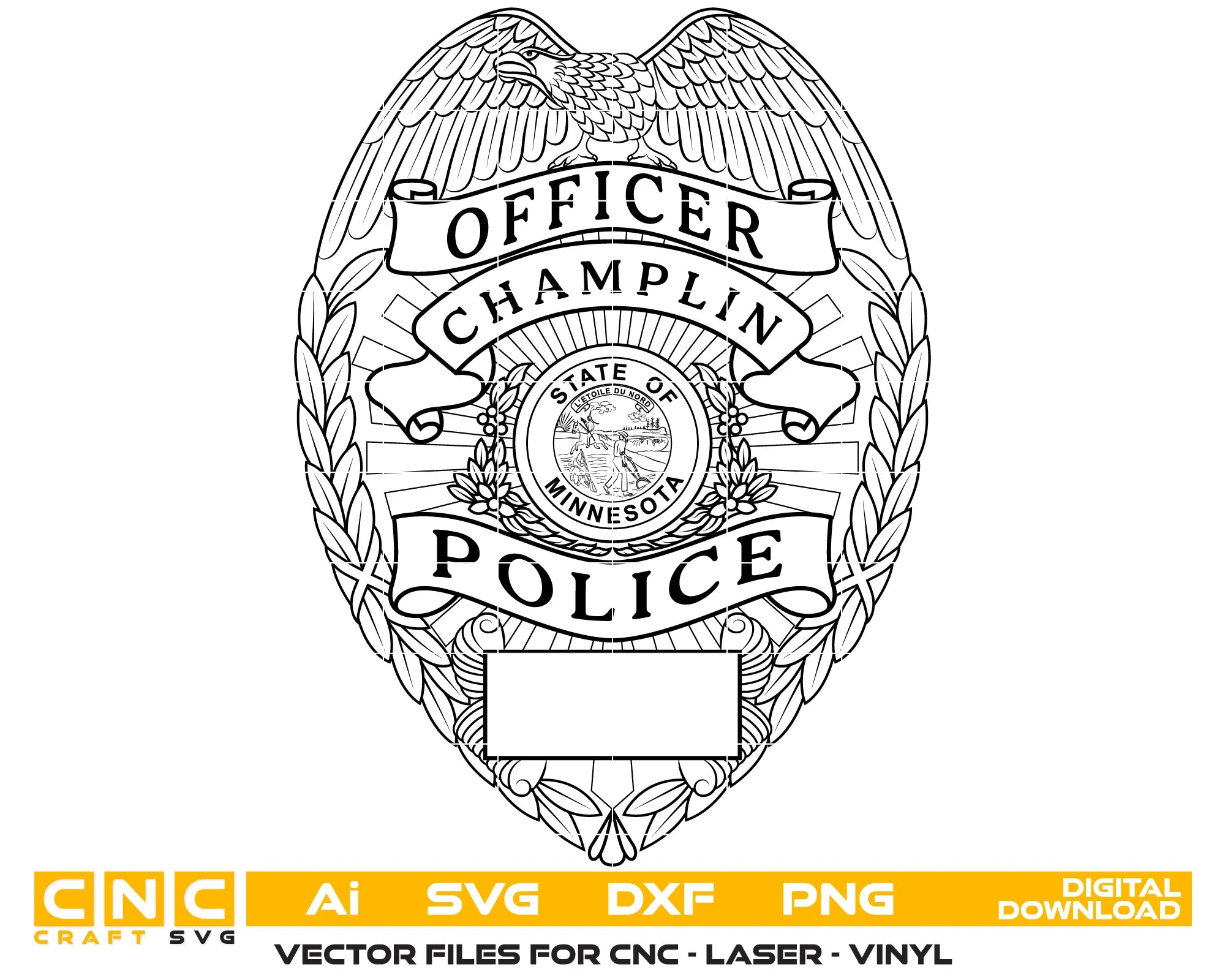 Champlin Police Officer Badge SVG Minnesota Law Enforcement Vector