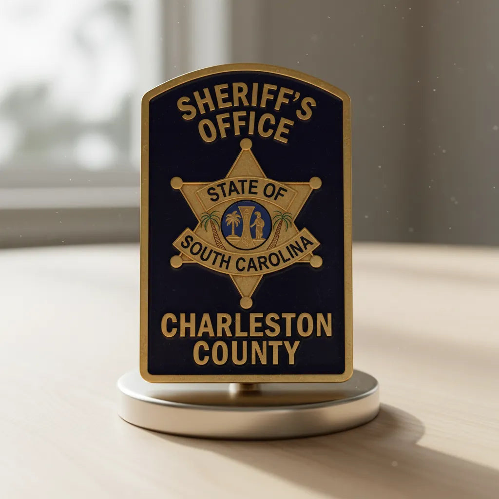 Charleston County Sheriff Patch SVG

South Carolina Law Enforcement Vector Design

Sheriff 6-Point Star Patch Engraving File

Charleston County SC Sign CNC File

SC State Seal Palmetto Tree Vector
