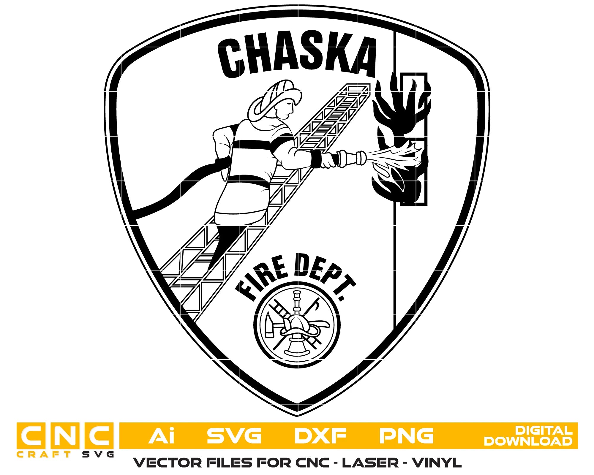 Chaska Fire Department Patch SVG Minnesota Firefighter Vector