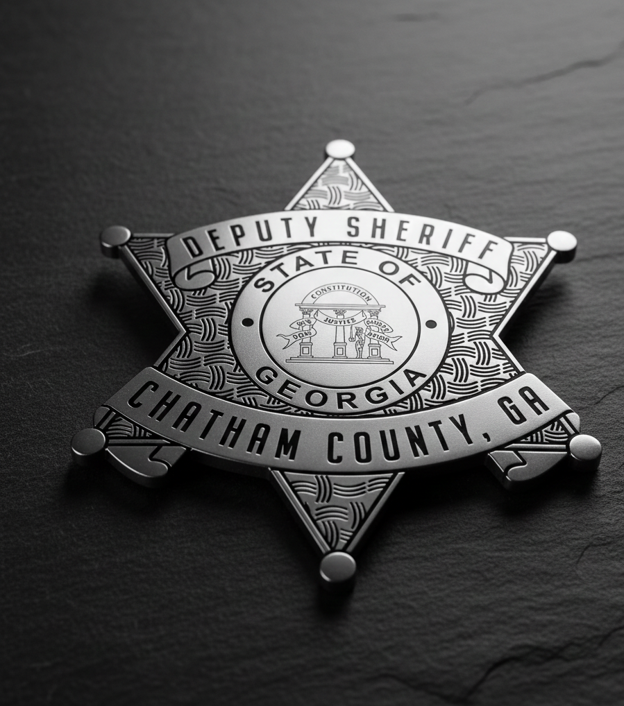 Chatham County Georgia Deputy Sheriff SVG

Georgia State Star Badge Vector Design

Chatham County GA PD Emblem for CNC Engraving

Deputy Sheriff Badge SVG for Laser Cut

GA Law Enforcement Badge Vector