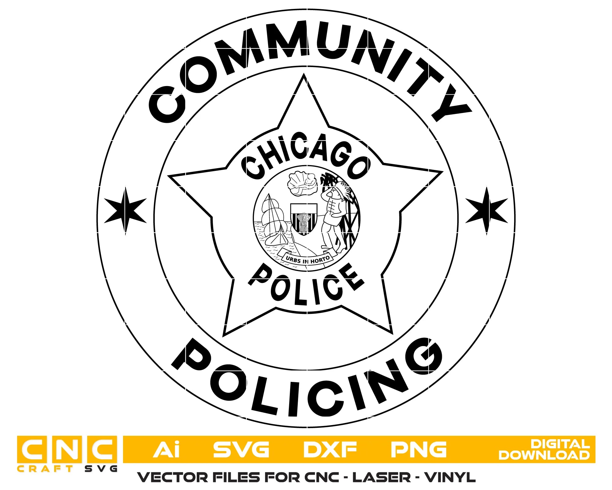 Chicago Police Community Policing Emblem SVG Illinois Law Enforcement Vector