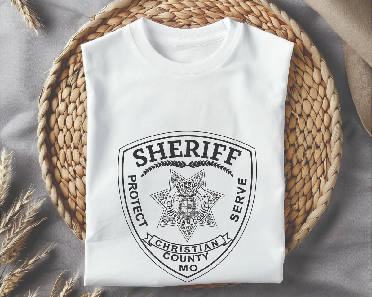 Christian County Missouri Sheriff’s Office Patch SVG, Christian County Sheriff Patch Vector, Missouri Sheriff Patch SVG, Christian County MO Sheriff Emblem, Sheriff Star Patch Vector, Law Enforcement Patch SVG, Sheriff Patch Engraving File