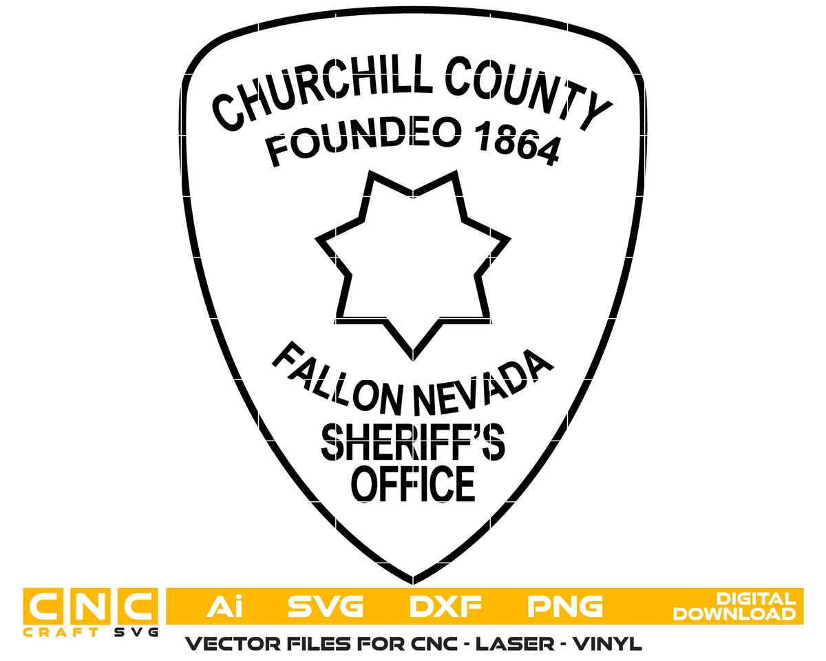 Churchill County Sheriff's Office Patch Fallon Nevada SVG Law Enforcement Vector