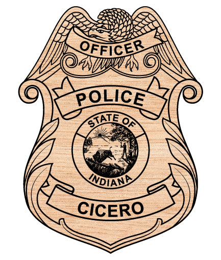 Cicero Police Officer Badge SVG Indiana Law Enforcement Vector