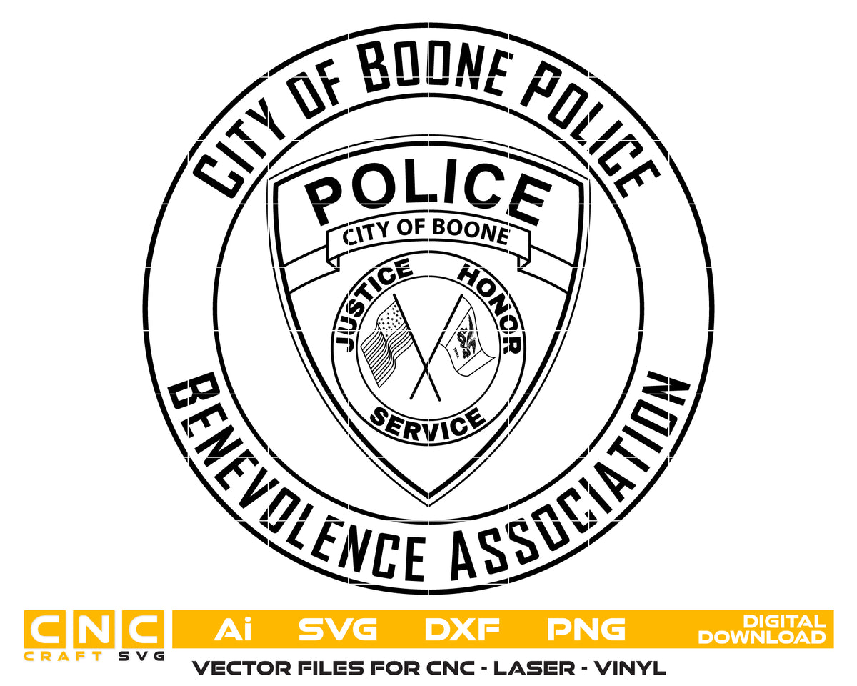 City of Boone Police Benevolence Association Patch SVG Law Enforcement Vector