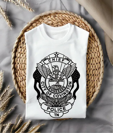 City of Covington Police Chief Badge SVG Tennessee Law Enforcement Vector