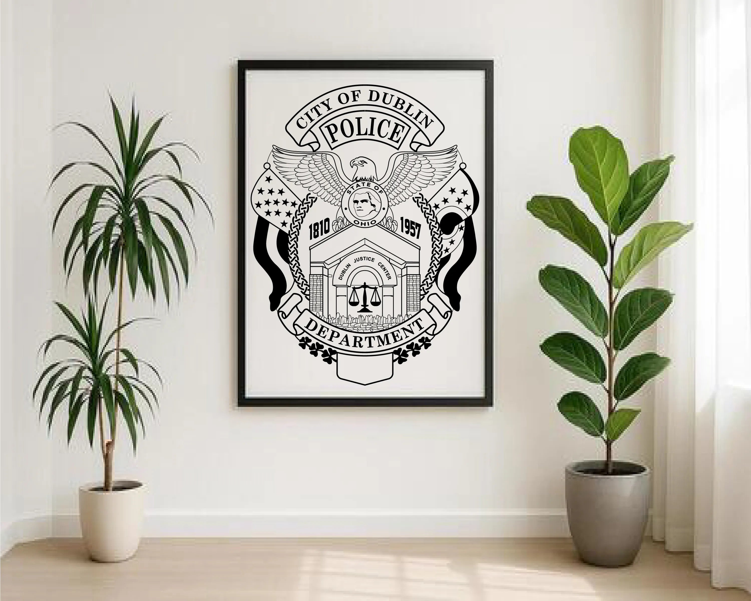 City of Dublin Police Department Badge SVG Ohio Law Enforcement Vector