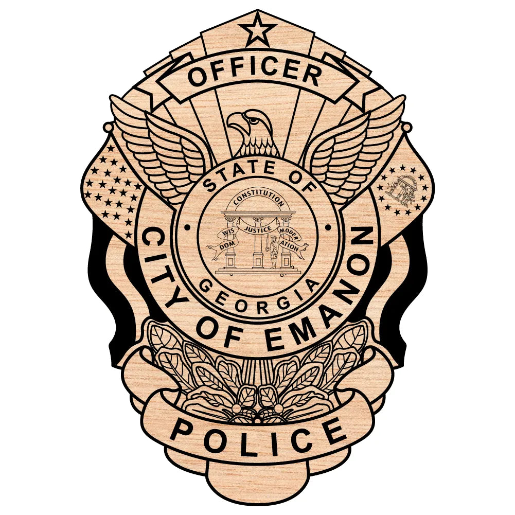 City of Emanon Police Officer Badge SVG Georgia Law Enforcement Vector