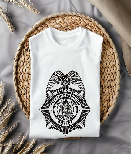City of Evanston Police Assistant Chief Badge SVG Wyoming Law Enforcement Vector