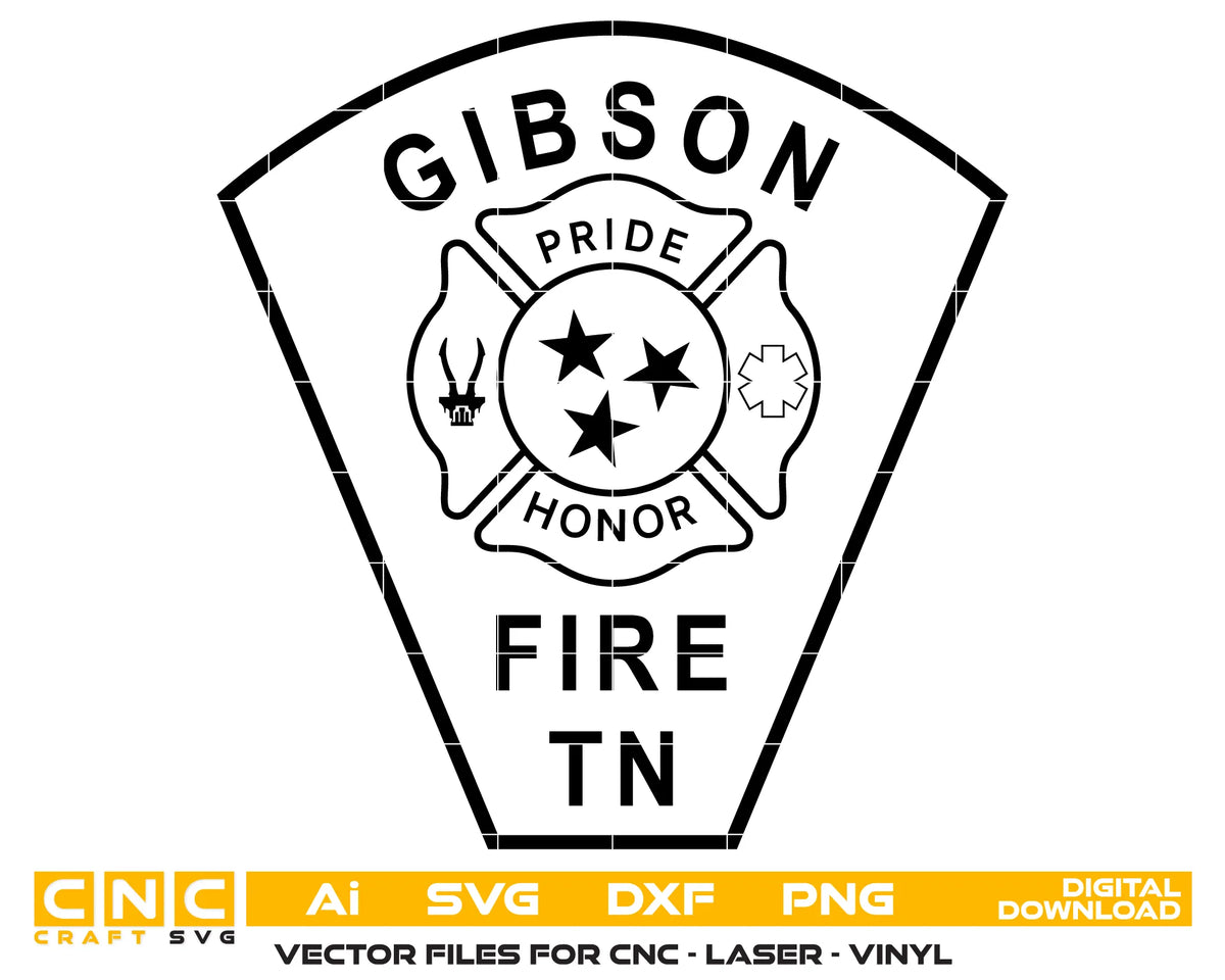 City Of Gibson Fire Department Patch Tennessee SVG Firefighter Vector