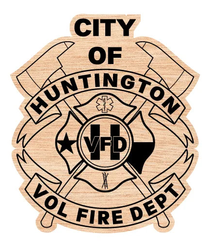 City of Huntington Volunteer Fire Department Badge SVG Fire Rescue Vector