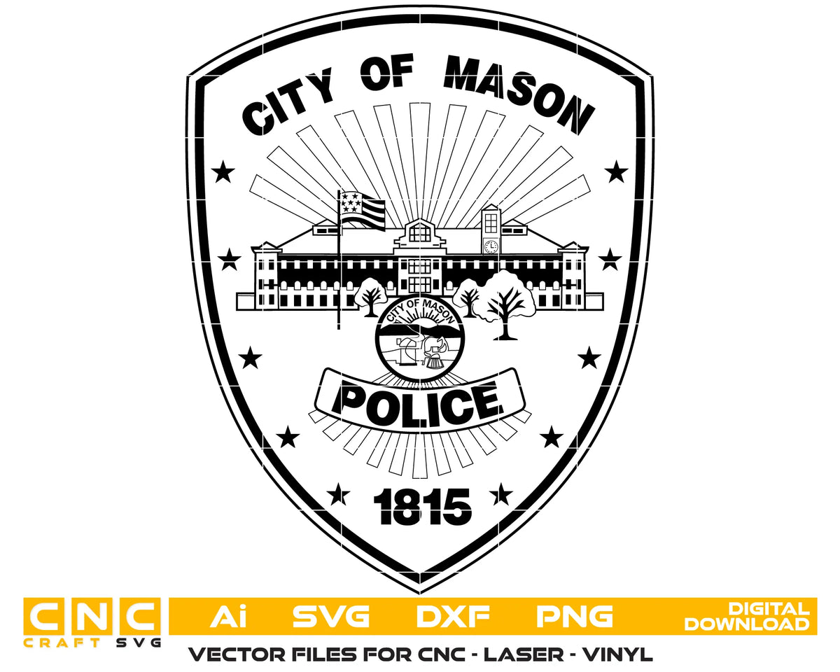 City Of Mason Police Department Patch Ohio SVG Police Vector