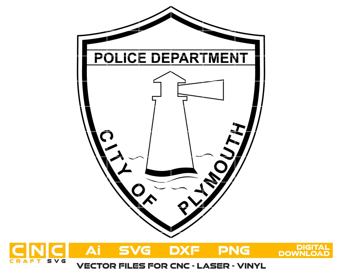 City Of Plymouth Police Department Patch SVG Police Vector