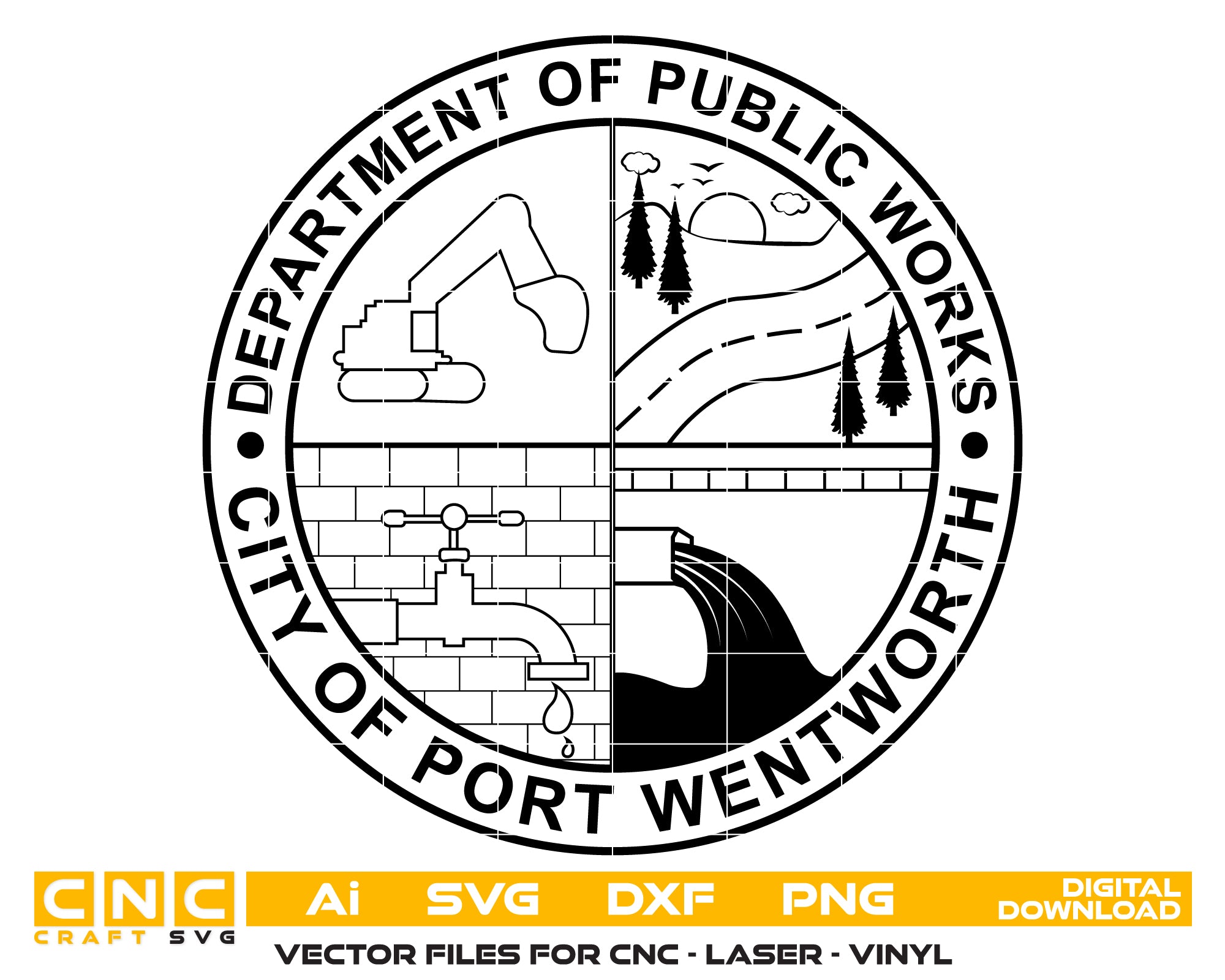City of Port Wentworth Seal SVG for CNC

Port Wentworth GA Logo Vector for Laser Engraving

Port Wentworth Georgia City Seal for Wood Carving

Professional City of Port Wentworth Vector Design

Port Wentworth GA City SVG Logo for CNC Router Projects