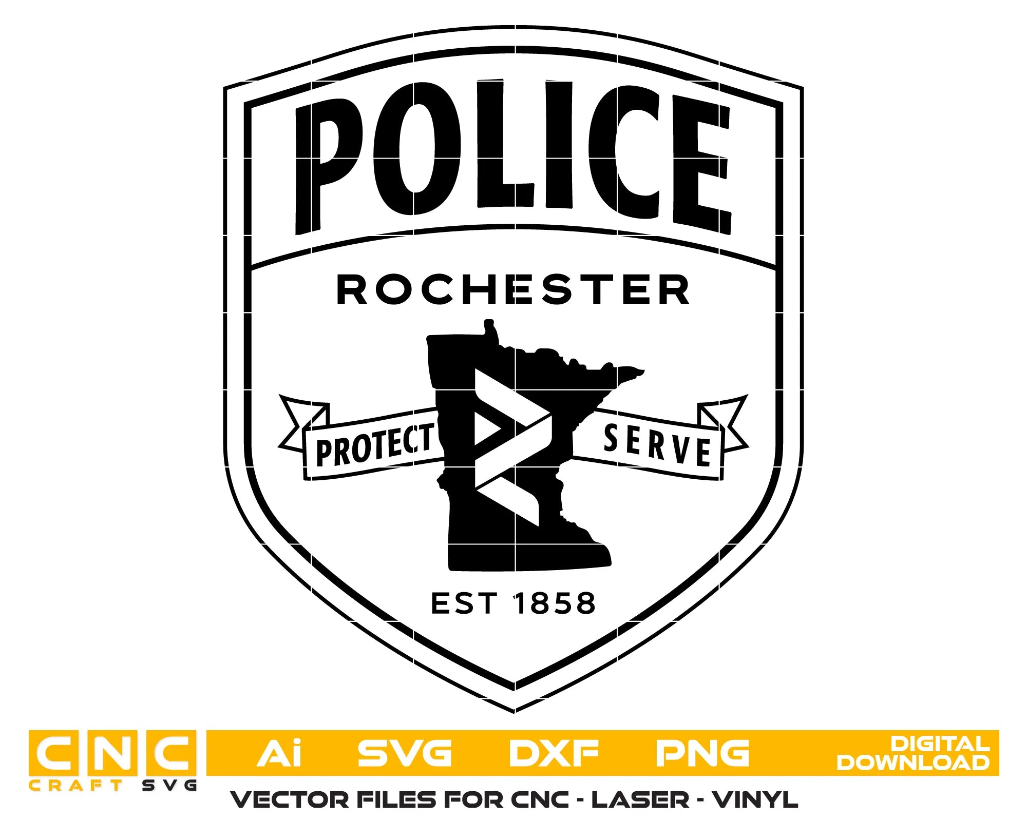 City of Rochester Police Department Patch SVG Minnesota Law Enforcement Vector