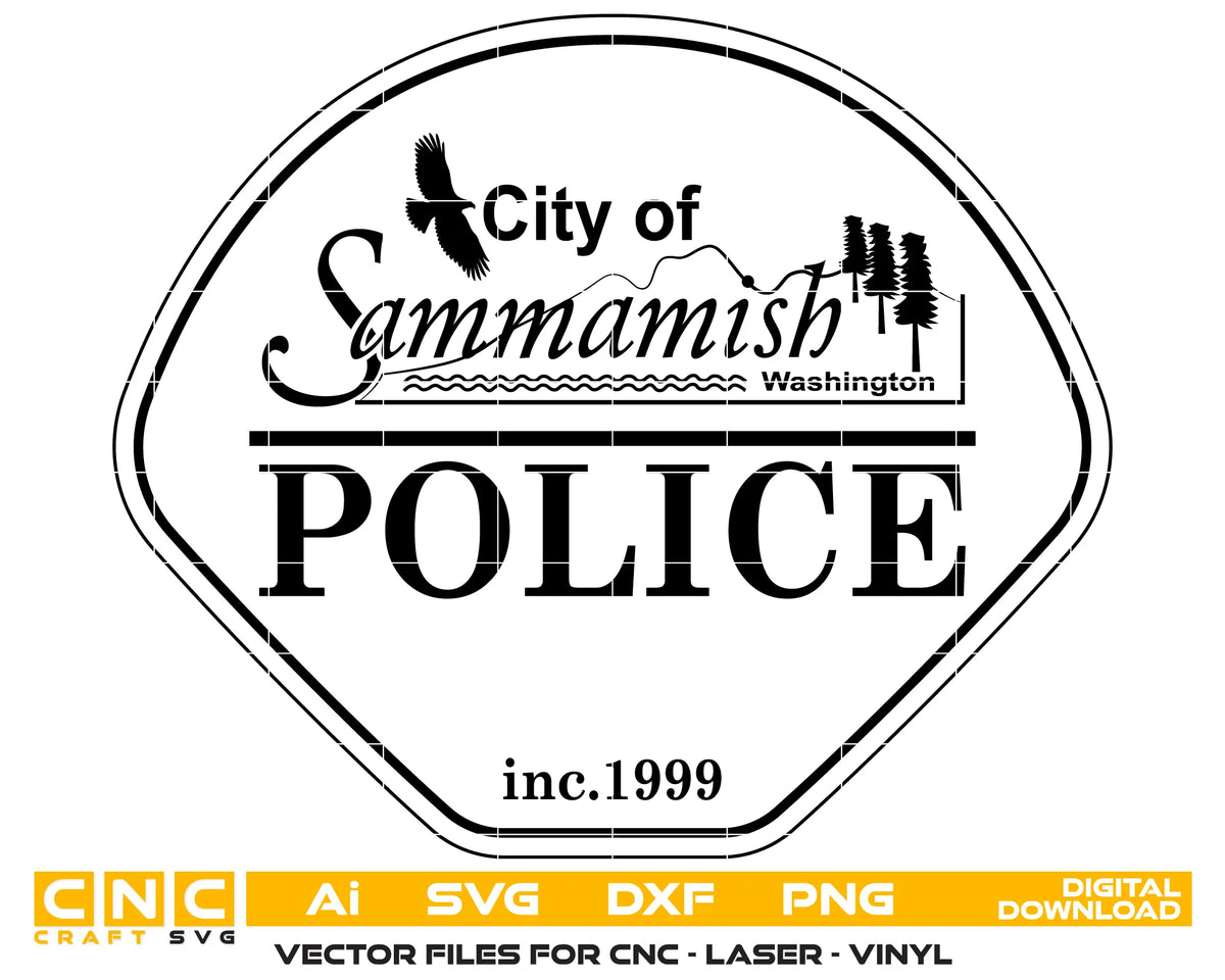 City Of Sammamish Police Department Patch SVG Washington Law Enforcement Vector
