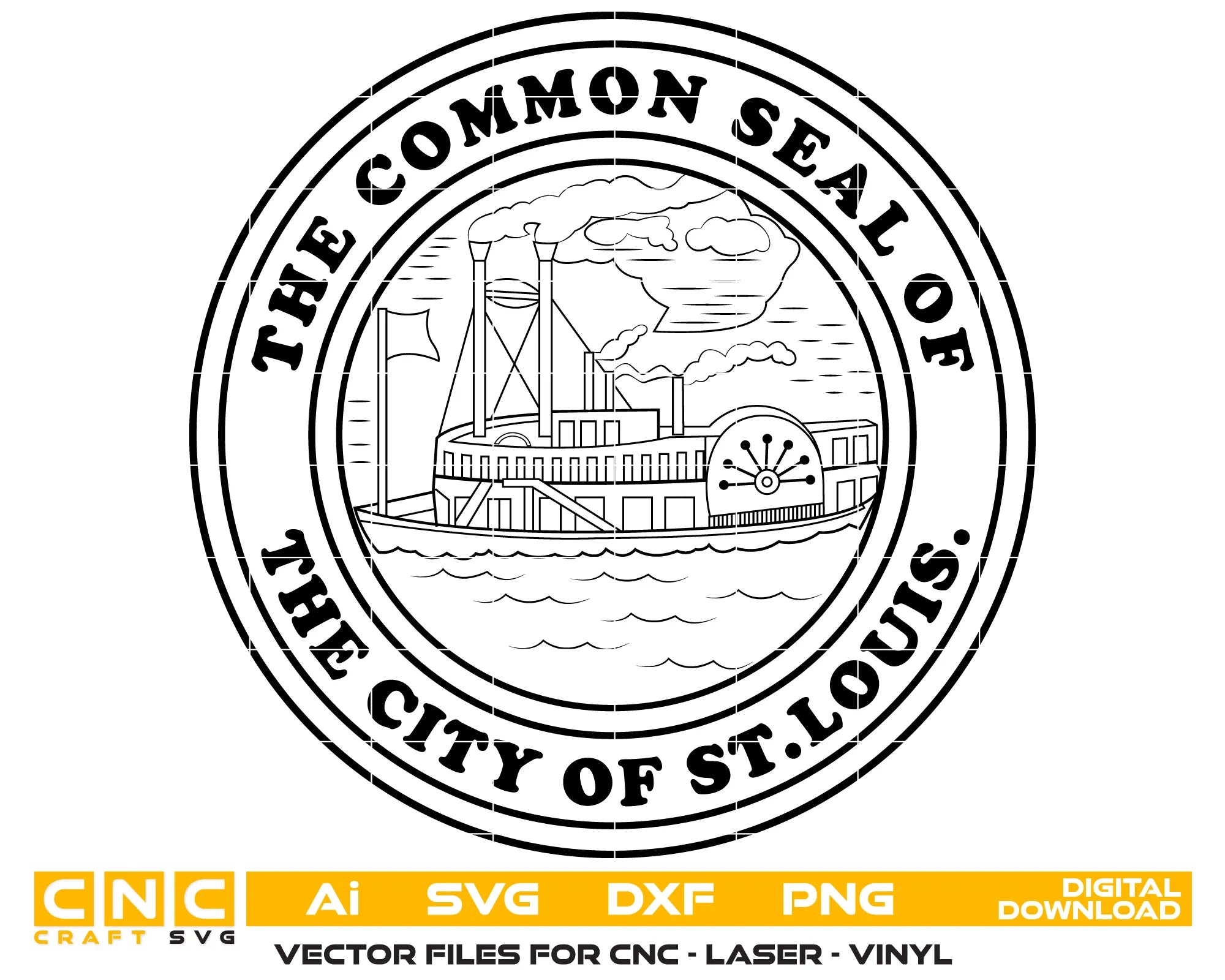 City Of St Louis Common Seal SVG Missouri Municipal Vector
