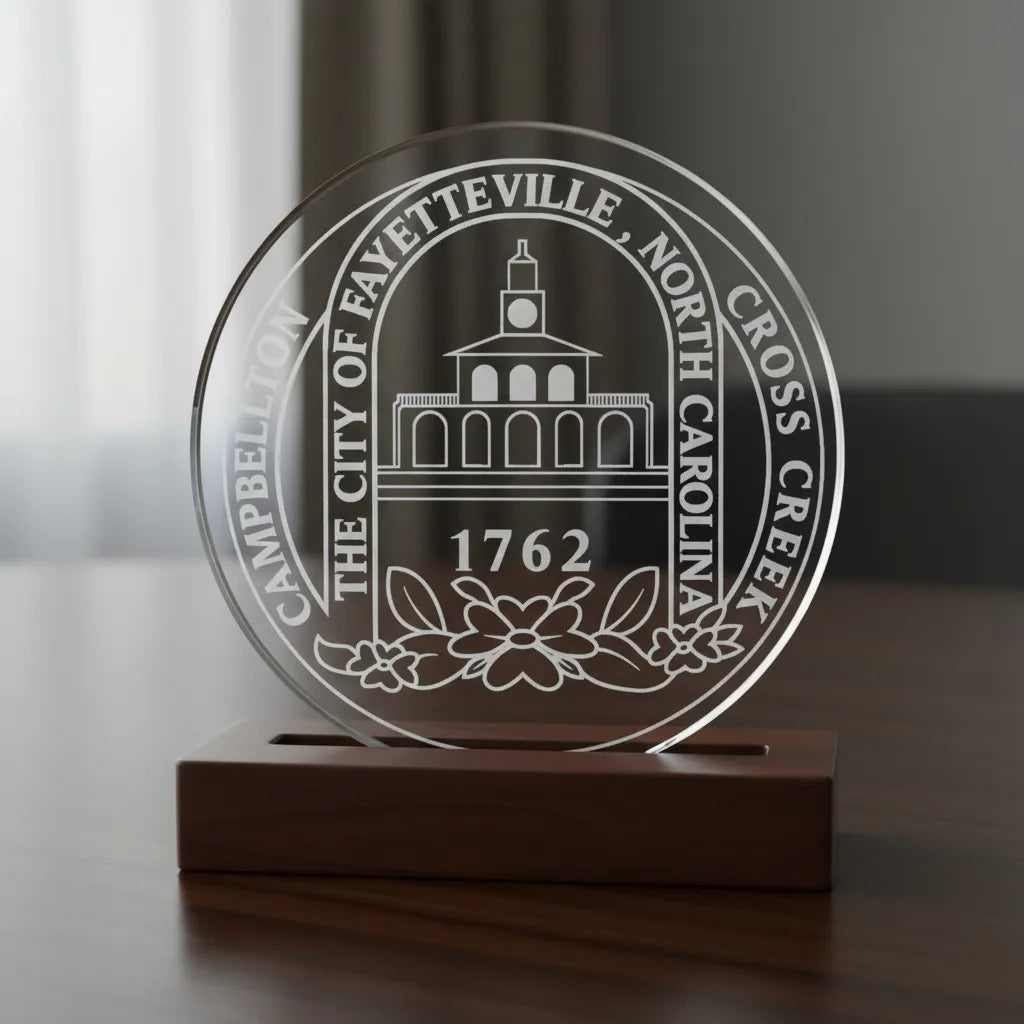 City of Fayetteville North Carolina Seal SVG

North Carolina Municipal Vector Design

Fayetteville Market House Engraving File

City Government Sign CNC File

Fayetteville City Seal Vector for Laser Cutting