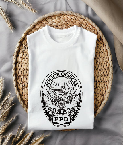 City of Fulton Police Officer Badge SVG

New York Law Enforcement Vector Design

Flying Eagle Police Badge Engraving File

Fulton NY Police Sign CNC File

FPD Law Enforcement Badge Vector for Lasers