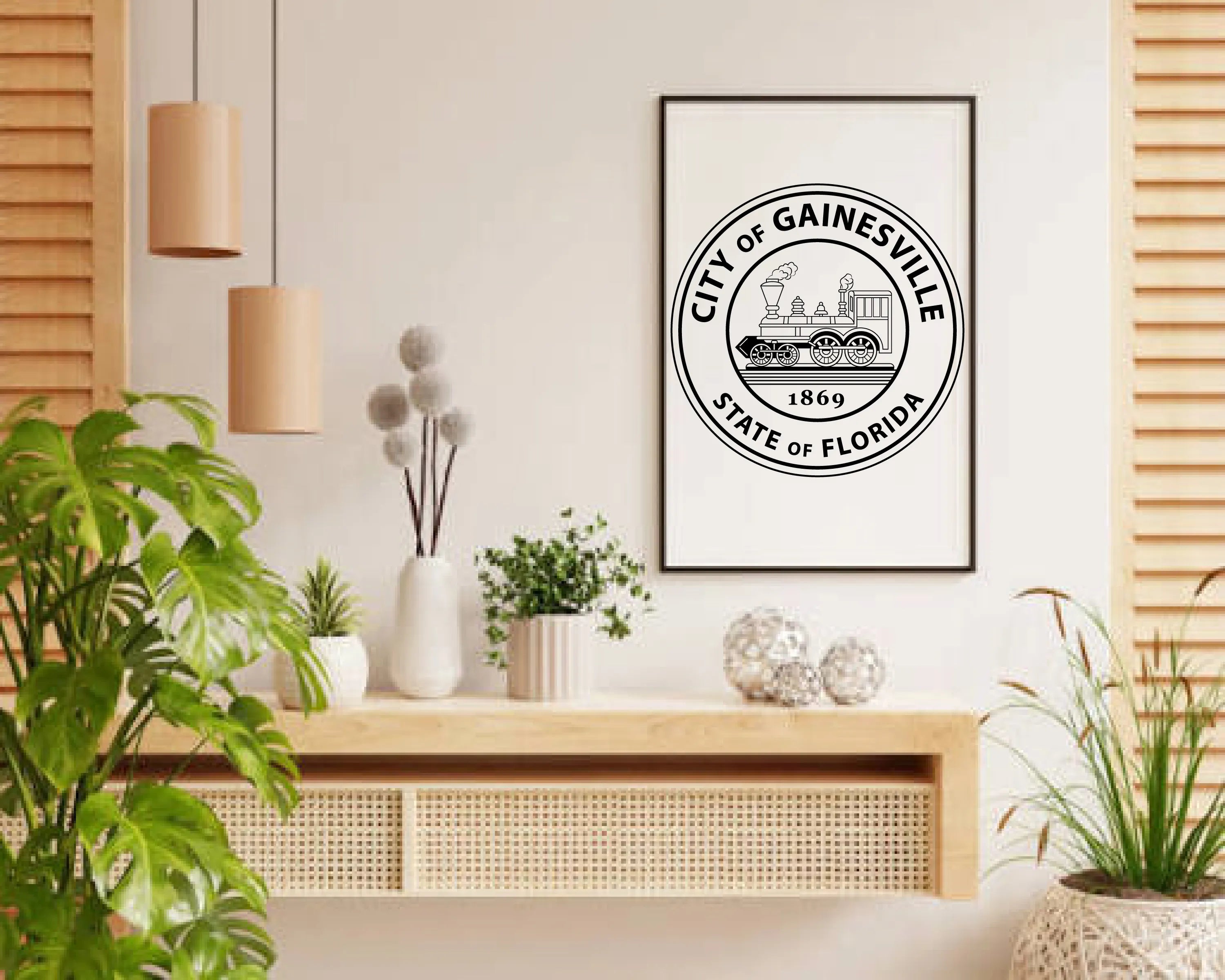  City of Gainesville Seal SVG

Florida Municipal Vector

Vintage Steam Locomotive Emblem

City Plaque Engraving File

Gainesville City Sign CNC File