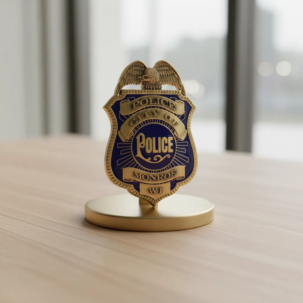 City of Monroe Police Badge SVG

Wisconsin Law Enforcement Vector Design

Eagle Police Shield Engraving File

City of Monroe WI Police Sign CNC

Law Enforcement Badge Vector for Lasers