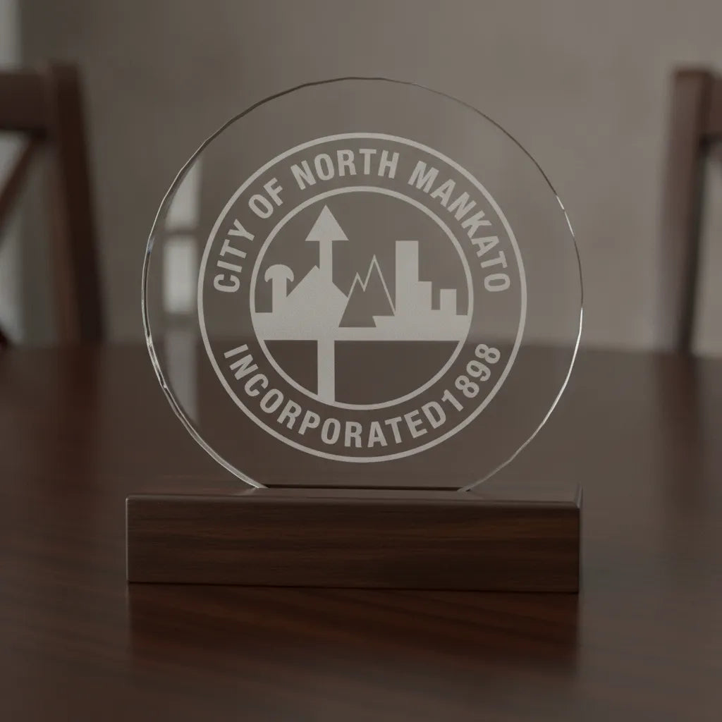 City of North Mankato Logo SVG

Minnesota City Seal Vector

Geometric Skyline Emblem

City Official Plaque Engraving File

North Mankato Sign CNC File