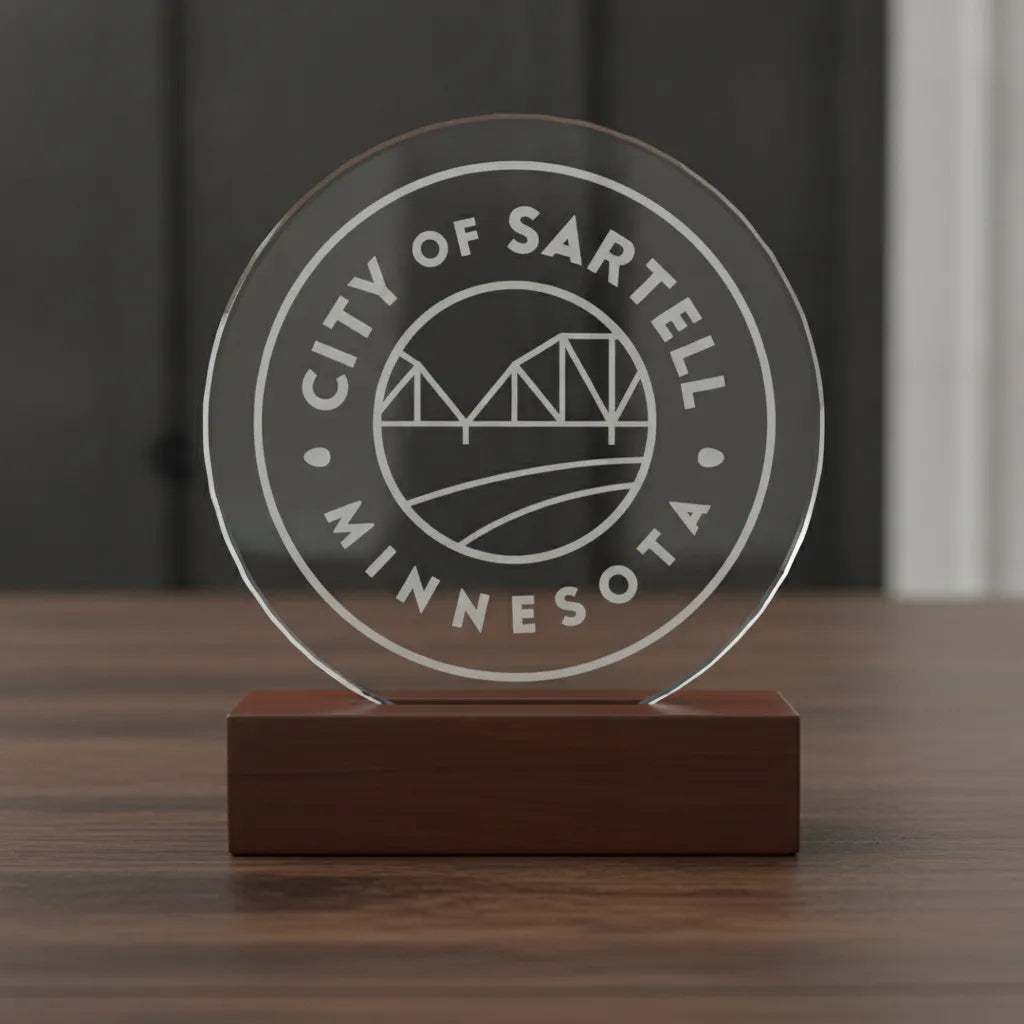 City of Sartell Logo SVG

Minnesota City Seal Vector

Truss Bridge River Emblem

City Official Plaque Engraving File

Sartell Minnesota Sign CNC File