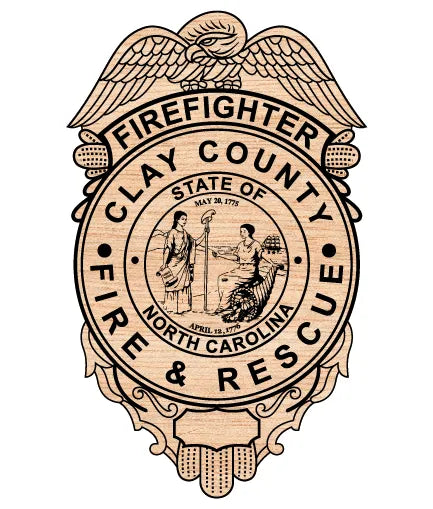 Clay County Firefighter Badge North Carolina SVG Fire Rescue Vector