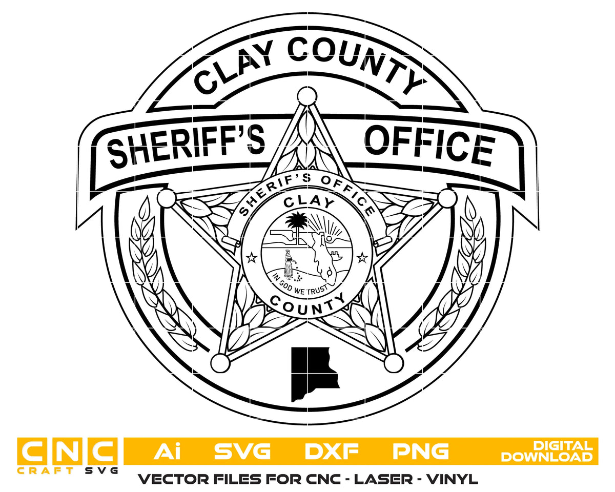 Clay County Sheriff's Office Badge Florida SVG Law Enforcement Vector