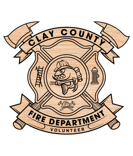 Clay County Volunteer Fire Department Badge SVG Firefighter Vector