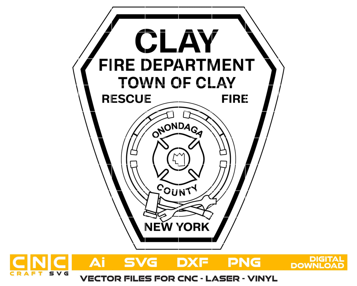 Clay Fire Department Patch SVG New York Fire Rescue Vector
