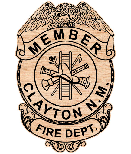 Clayton Fire Dept Member Badge SVG New Mexico Firefighter Vector