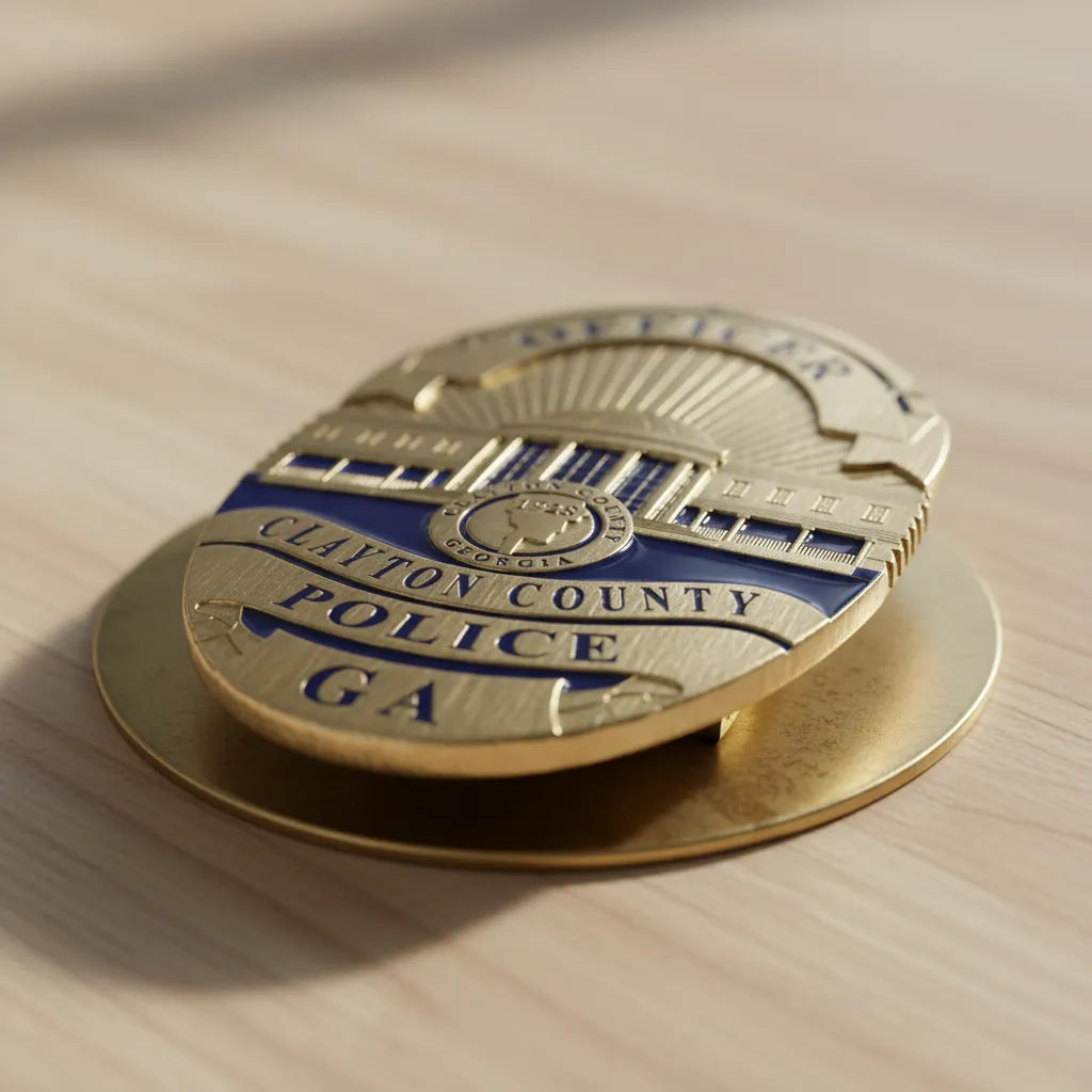 Clayton County Police Officer Badge SVG

Georgia Law Enforcement Vector Design

Domed Building Police Badge Engraving File

Clayton County GA Police Sign CNC File

Police Officer Badge Vector for Lasers